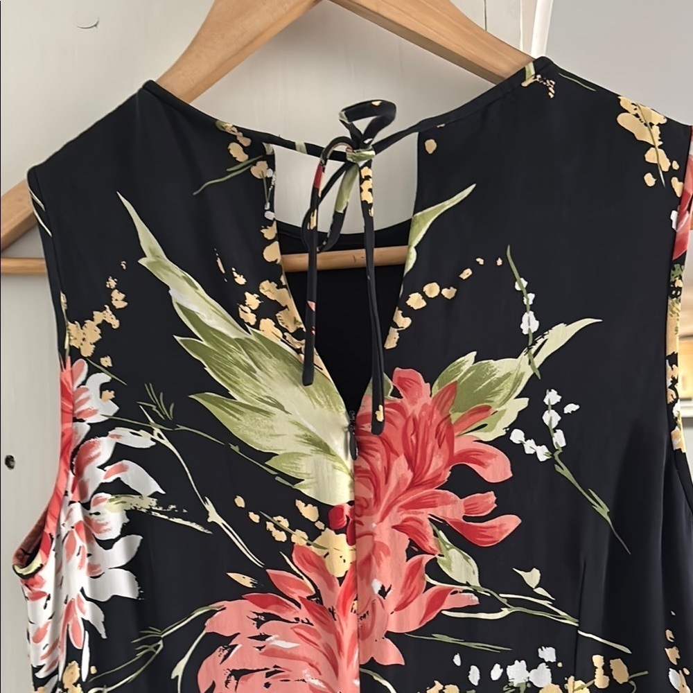 Talbots 100% Silk Floral Sleeveless Midi Dress Vibrant Whimsigoth P6 P8 - Picture 5 of 10